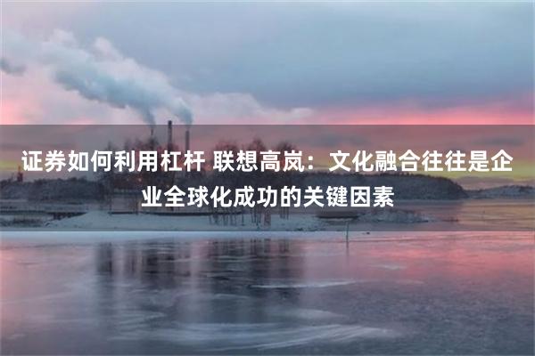 证券如何利用杠杆 联想高岚：文化融合往往是企业全球化成功的关键因素